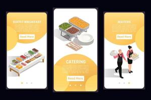 aplicaciones móviles de servicio de catering vector