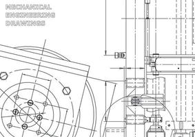 Vector engineering illustration. Computer aided design systems. Instrument-making. Technical illustrations