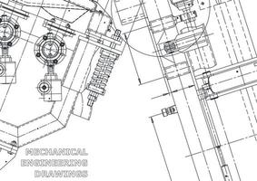 Vector banner. Engineering drawing. Mechanical instrument making