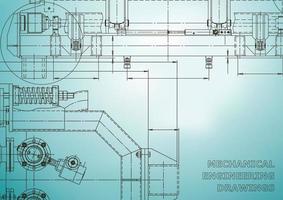 Blueprint. Vector engineering illustration. Cover, flyer, banner, background. Instrument-making drawings. Mechanical engineering drawing. Technical illustrations