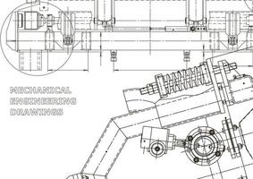 banner de vector. dibujo de ingeniería. fabricación de instrumentos mecánicos vector