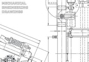 banner de vector. dibujo de ingeniería. fabricación de instrumentos mecánicos vector