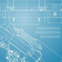 Blueprint. Vector engineering illustration. Computer aided design systems