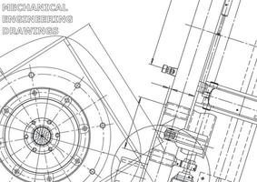 Ilustración de ingeniería vectorial. sistemas de diseño asistido por computadora. fabricación de instrumentos. ilustraciones técnicas vector