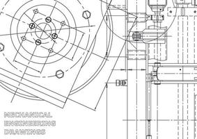 Ilustración de ingeniería vectorial. sistemas de diseño asistido por computadora. fabricación de instrumentos. ilustraciones técnicas vector