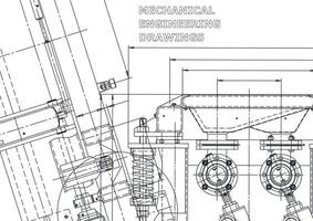 banner de vector. dibujo de ingeniería. fabricación de instrumentos mecánicos vector