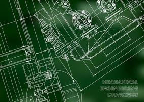 Ilustración de ingeniería vectorial. sistemas de diseño asistido por computadora. fabricación de instrumentos. ilustraciones técnicas vector