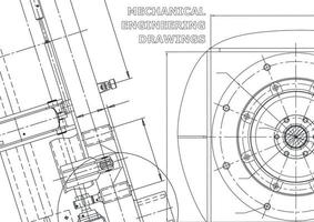 Vector banner. Engineering drawing. Mechanical instrument making