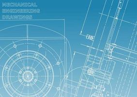 Computer aided design systems. Technical illustrations, backgrounds. Mechanical engineering drawing. Machine-building industry. Instrument-making drawings vector