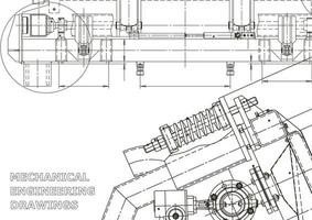 Vector banner. Engineering drawing. Mechanical instrument making