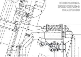 Cover. Vector engineering drawings. Mechanical instrument making. Technical abstract backgrounds. Technical illustration