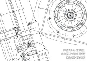 Ilustración de ingeniería vectorial. sistemas de diseño asistido por computadora. fabricación de instrumentos. ilustraciones técnicas vector