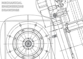 banner de vector. dibujo de ingeniería. fabricación de instrumentos mecánicos vector