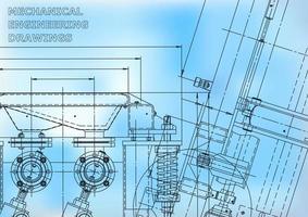 Plano. Ilustración de ingeniería vectorial. portada, volante, pancarta, fondo. dibujos de fabricación de instrumentos. dibujo de ingeniería mecánica. ilustraciones técnicas vector