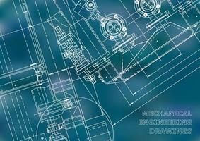 Ilustración de ingeniería vectorial. sistemas de diseño asistido por computadora. fabricación de instrumentos. ilustraciones técnicas vector