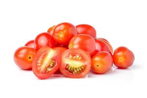 Plum tomatoes on white background photo