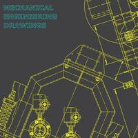 Blueprint. Vector engineering illustration. Computer aided design systems