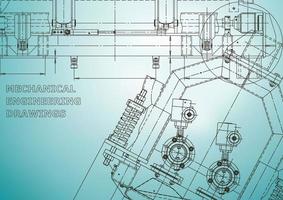 Blueprint, Sketch. Vector engineering illustration. Cover, flyer, banner, background