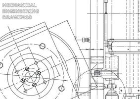 Ilustración de ingeniería vectorial. sistemas de diseño asistido por computadora. fabricación de instrumentos. ilustraciones técnicas vector