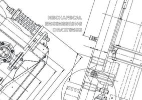 Vector engineering illustration. Computer aided design systems. Instrument-making. Technical illustrations