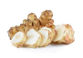 Jerusalem artichoke on white background photo