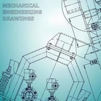 Blueprint. Vector engineering illustration. Computer aided design systems