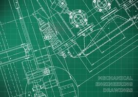 Ilustración de ingeniería vectorial. sistemas de diseño asistido por computadora. fabricación de instrumentos. ilustraciones técnicas vector