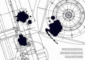 Vector engineering illustration. Computer aided design systems. Instrument-making. Technical illustrations