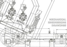 Cover. Vector engineering drawings. Mechanical instrument making. Technical abstract backgrounds. Technical illustration