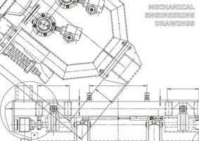 Cover. Vector engineering drawings. Mechanical instrument making. Technical abstract backgrounds. Technical illustration