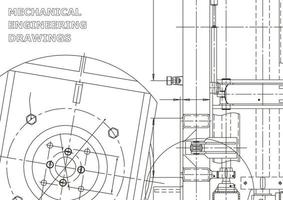 Ilustración de ingeniería vectorial. sistemas de diseño asistido por computadora. fabricación de instrumentos. ilustraciones técnicas vector