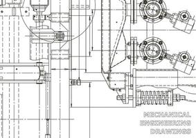 Vector banner. Engineering drawing. Mechanical instrument making