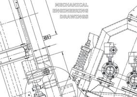 banner de vector. dibujo de ingeniería. fabricación de instrumentos mecánicos vector