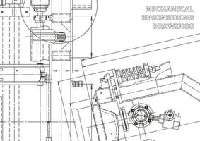 Vector banner. Engineering drawing. Mechanical instrument making