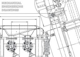 Cover. Vector engineering drawings. Mechanical instrument making. Technical abstract backgrounds. Technical illustration