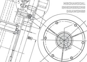 banner de vector. dibujo de ingeniería. fabricación de instrumentos mecánicos vector