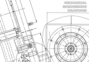 banner de vector. dibujo de ingeniería. fabricación de instrumentos mecánicos vector