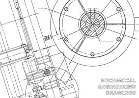 Vector engineering illustration. Computer aided design systems. Instrument-making. Technical illustrations