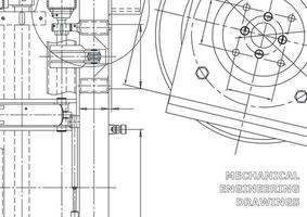 Ilustración de ingeniería vectorial. sistemas de diseño asistido por computadora. fabricación de instrumentos. ilustraciones técnicas vector