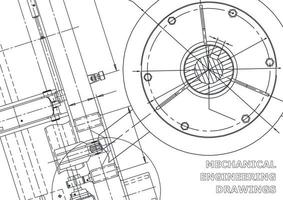Vector banner. Engineering drawing. Mechanical instrument making