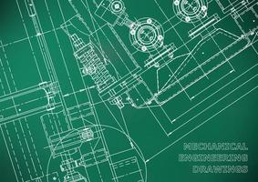 Vector engineering illustration. Computer aided design systems. Instrument-making. Technical illustrations