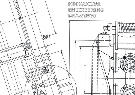 Vector banner. Engineering drawing. Mechanical instrument making