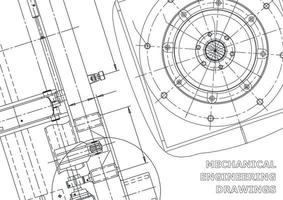 Vector banner. Engineering drawing. Mechanical instrument making