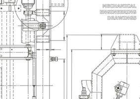 Vector banner. Engineering drawing. Mechanical instrument making