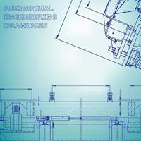 Blueprint. Vector engineering illustration. Computer aided design systems