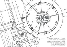 Vector engineering illustration. Computer aided design systems. Instrument-making. Technical illustrations