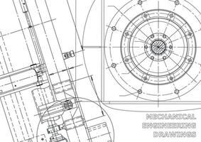 Ilustración de ingeniería vectorial. sistemas de diseño asistido por computadora. fabricación de instrumentos. ilustraciones técnicas vector