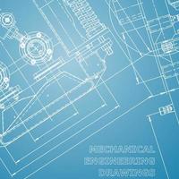 Blueprint. Vector engineering illustration. Computer aided design systems