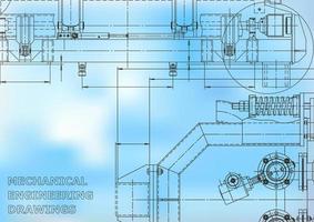 Blueprint, Sketch. Vector engineering illustration. Cover, flyer, banner, background