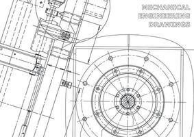 Vector banner. Engineering drawing. Mechanical instrument making